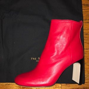 Rag and bone red Ellis Boot. Gently Worn